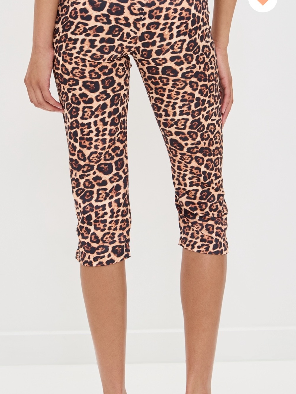 Leopard Print Capri Pants - Brown